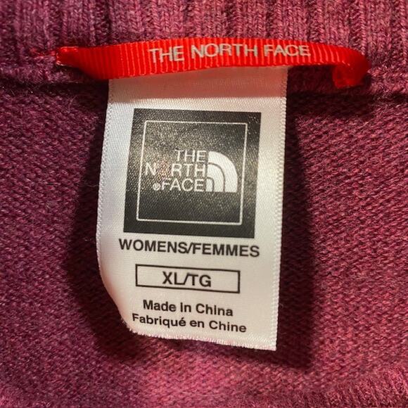 The North Face Tekware Bordeaux Wool Blend Mock Neck Sweater Womens XL Logo Warm - Picture 7 of 10